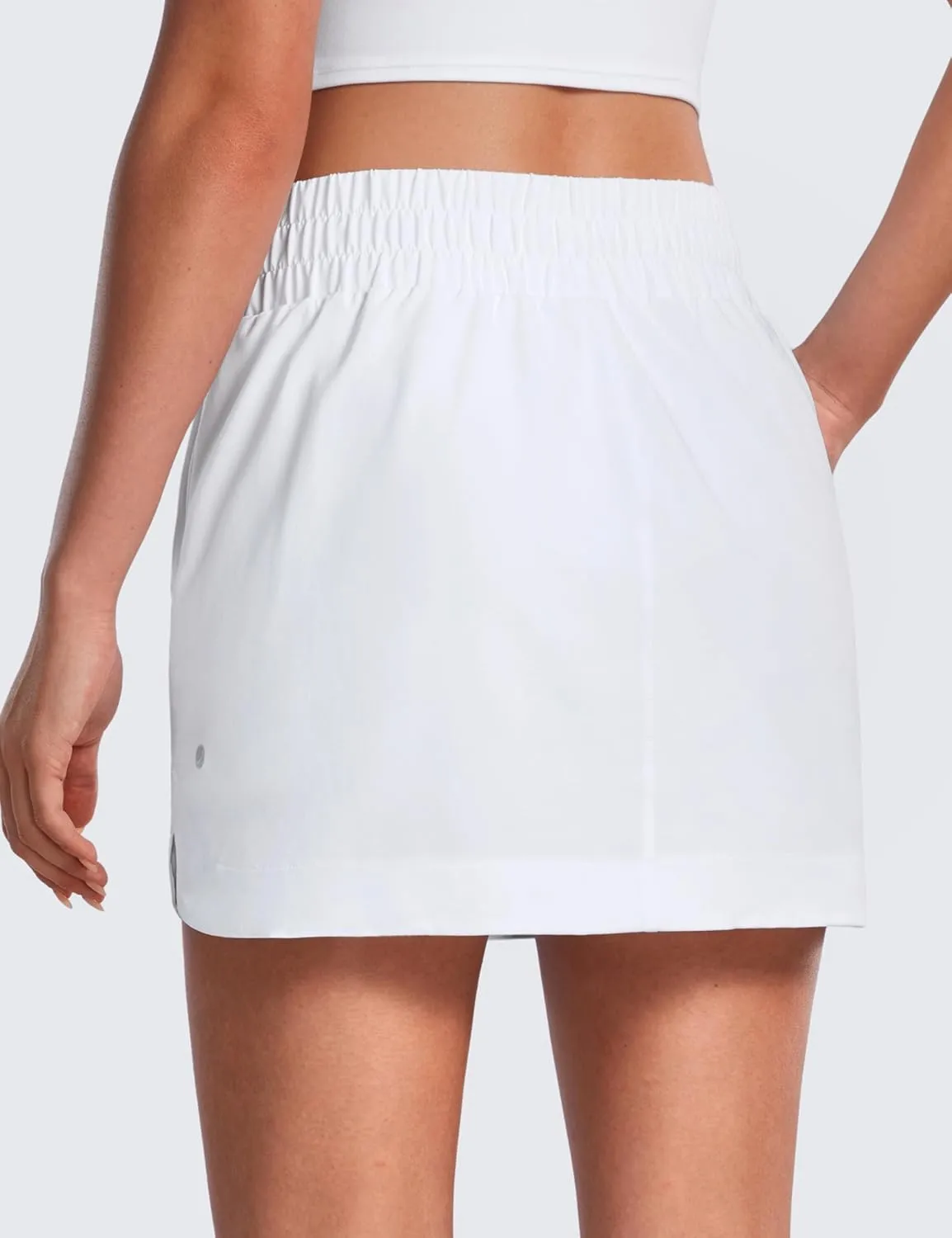 CRZ YOGA High Waisted Golf Skirts for Women A Line Tennis Athletic Casual Skort with Inner Shorts Pockets