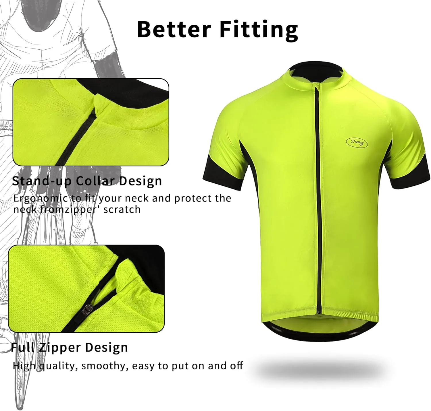 Cycling Jersey Men Short/Long Sleeve MTB Biking Shirts with Pockets- Moisture Wicking,Quick Dry,Reflective Strip