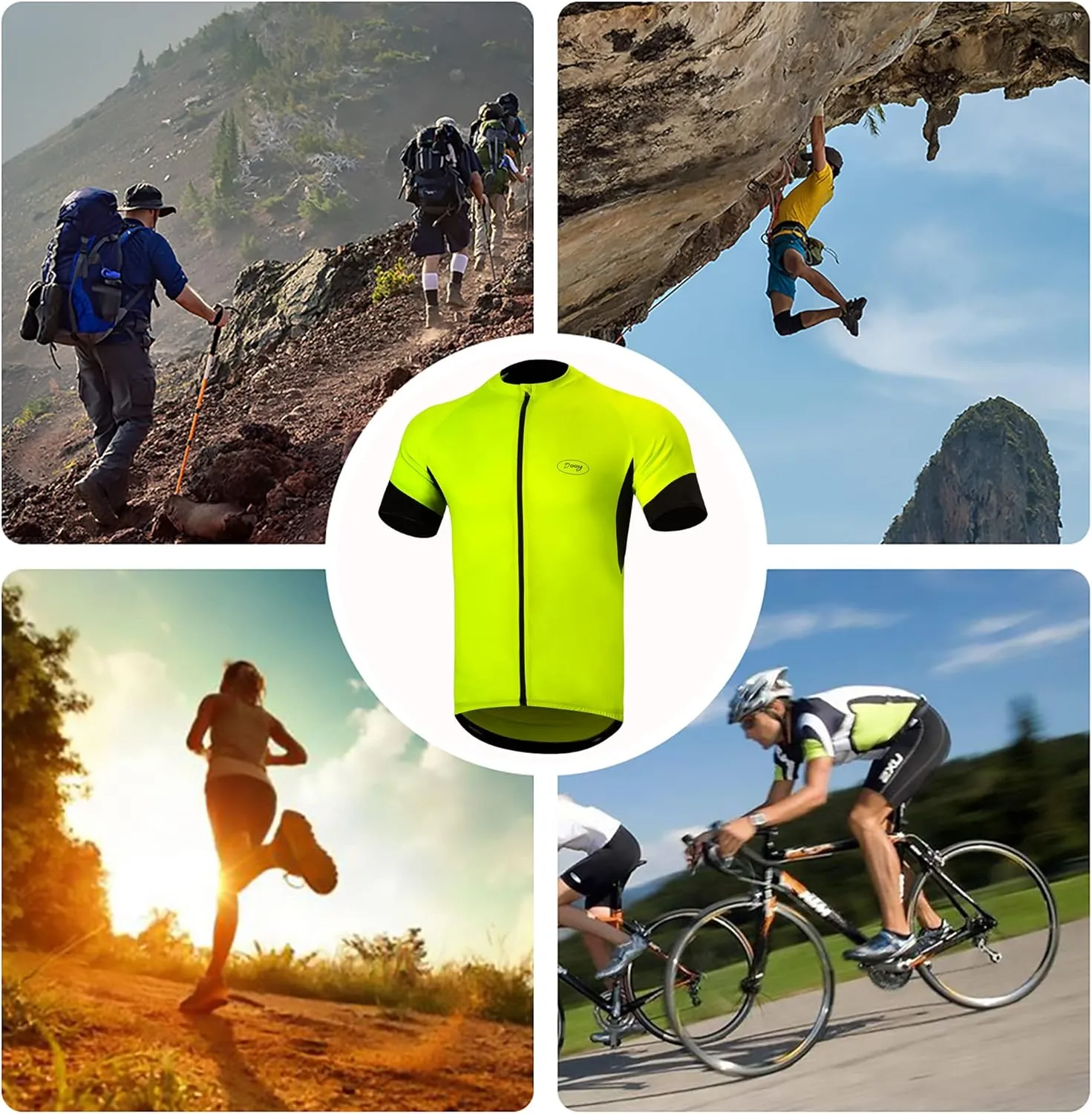 Cycling Jersey Men Short/Long Sleeve MTB Biking Shirts with Pockets- Moisture Wicking,Quick Dry,Reflective Strip