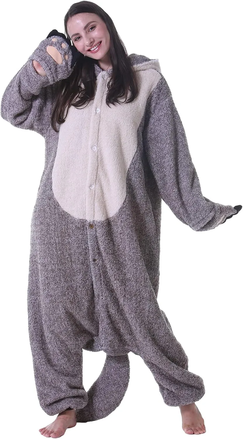 DarkCom Sea Otter Onesie Halloween Costume One Piece Unisex Adult Pajamas Women Men Sleepwear Christmas Pajamas
