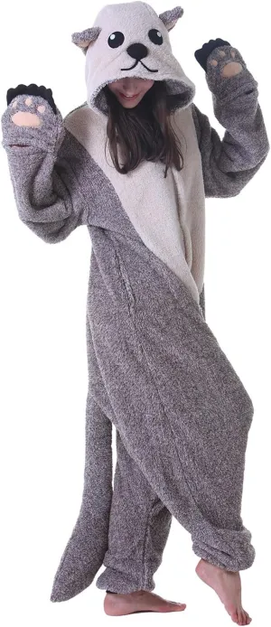 DarkCom Sea Otter Onesie Halloween Costume One Piece Unisex Adult Pajamas Women Men Sleepwear Christmas Pajamas