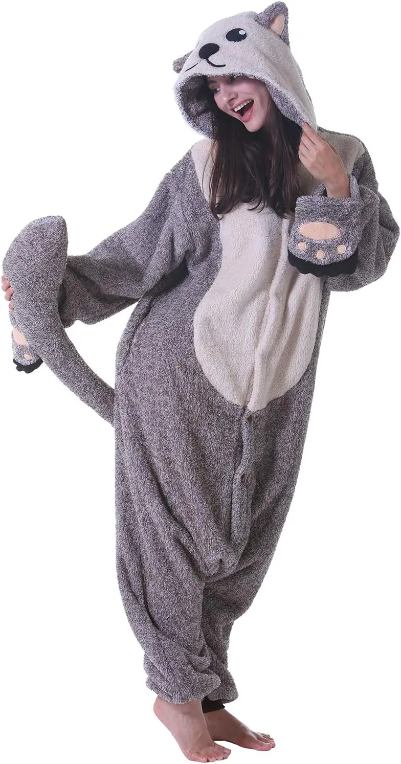 DarkCom Sea Otter Onesie Halloween Costume One Piece Unisex Adult Pajamas Women Men Sleepwear Christmas Pajamas
