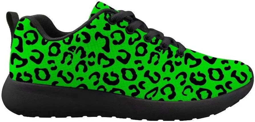 Dellukee Women's Casual Walking Shoes Fashion Colorful Leopard Printed Durable Breathable Lace Up Sport Running Sneaker