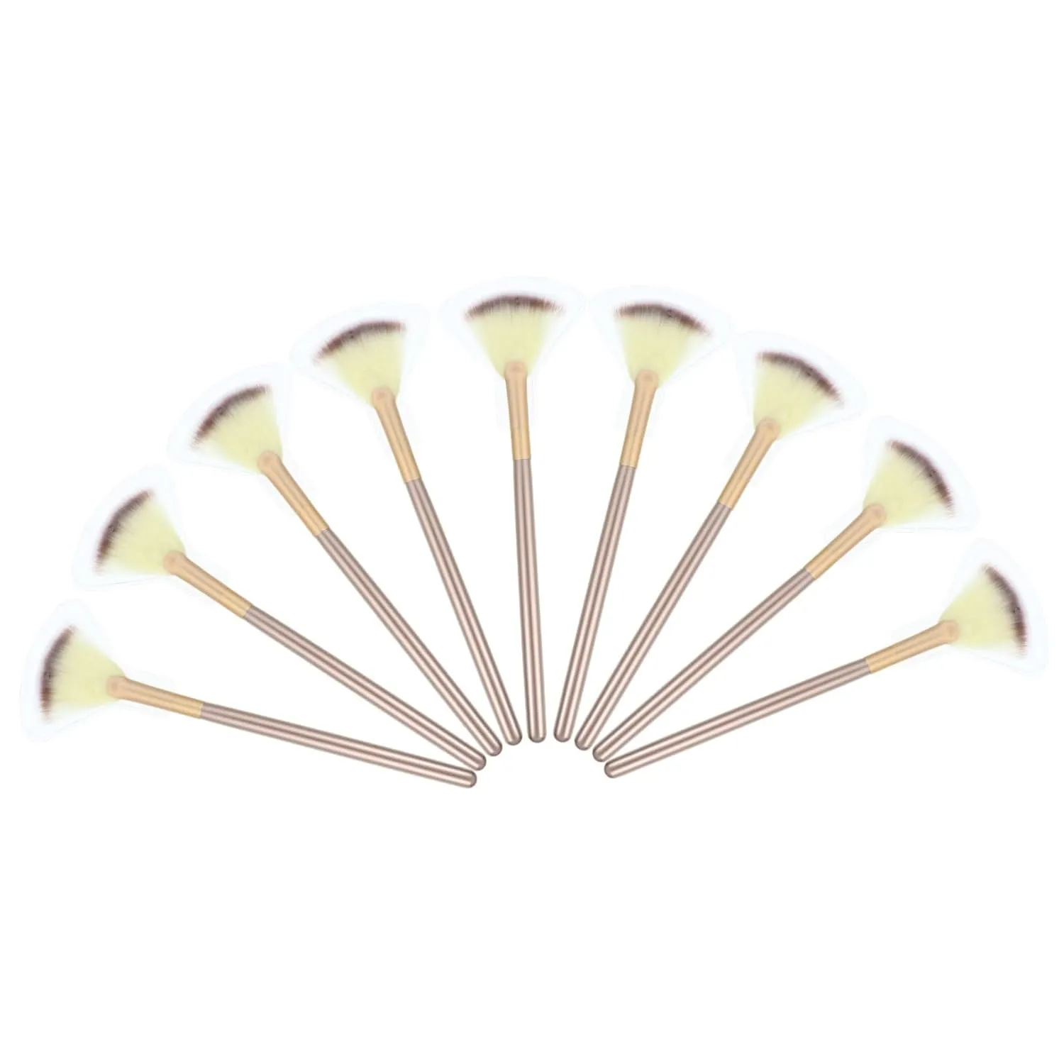 Didiseaon 9pcs Fan Makeup Brush Soft Blending Highlighter Brush for Blush Face Powder Daily Makeup for Girls Manmade Color