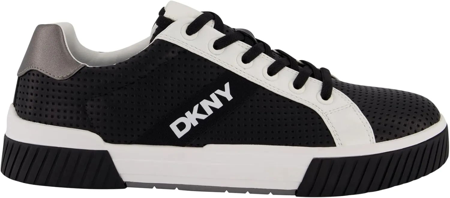 DKNY Men's Rubber Sole Round Toe Shape Lace-up Sneakers