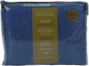 Dream Zone 1000 Thread Count PimaCott Queen Sheet Set in Mediterranean Blue (Mediterranean Blue,Queen)