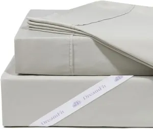 DreamFit DreamComfort Microfiber StaDry Technology Cooling Bed Sheets with Elastic Corner Straps for Adjustable Bed Extra Deep Pocket up to 20 inch Crafted in USA Split King Sheet Set Sage