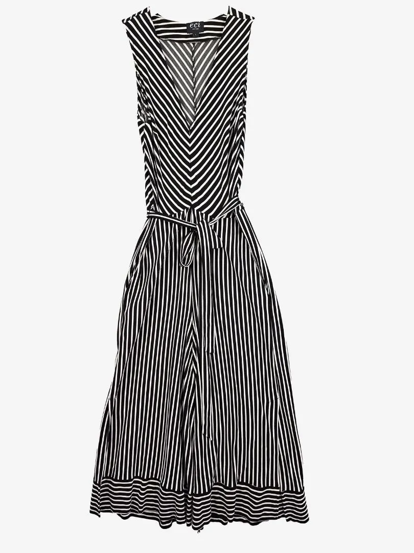 Eci Front Zip Elastic Jumpsuit Size L