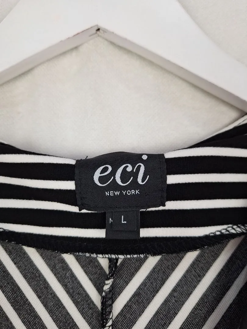 Eci Front Zip Elastic Jumpsuit Size L