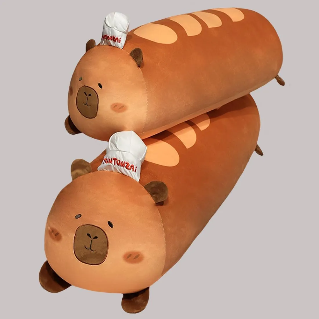 ELAINREN Soft Bread Capybara Stuffed Pillow,Long Toast Capybara Plush Toy Wearing Chef Hat,Kawaii Chef Capybara Plushies Cushion Decor Gifts/19.6''