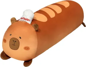 ELAINREN Soft Bread Capybara Stuffed Pillow,Long Toast Capybara Plush Toy Wearing Chef Hat,Kawaii Chef Capybara Plushies Cushion Decor Gifts/19.6''