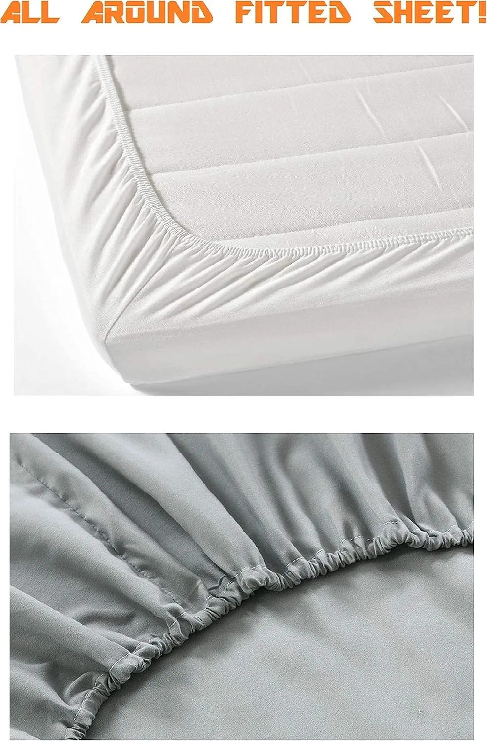 Elegant Comfort Luxury Soft 1500 Thread Count Egyptian 4-Piece Premium Hotel Quality Wrinkle Resistant Coziest Bedding Set, All Around Elastic Fitted Sheet, Deep Pocket up to 16inch, Queen, White