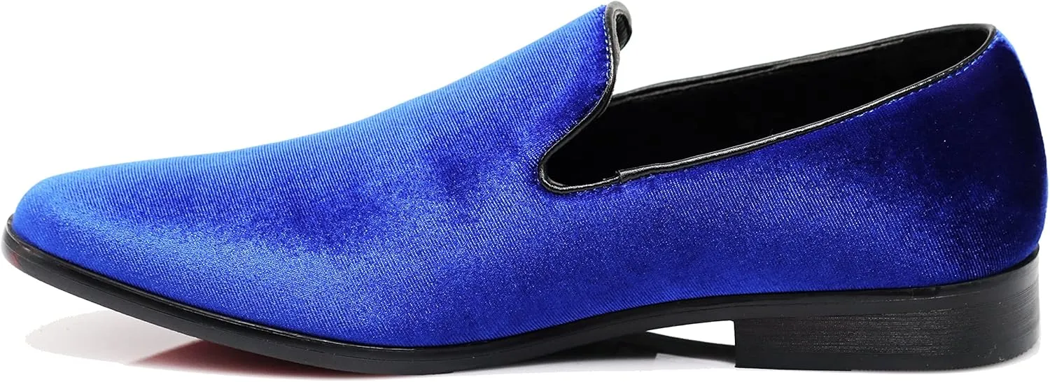Enzo Romeo Men's Fashion Formal Tuxedo Slip On Loafer Velvet Dress Shoes SKO03