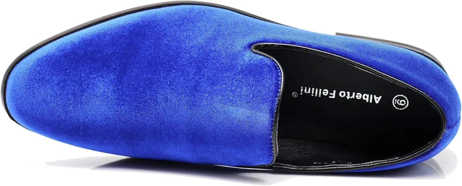 Enzo Romeo Men's Fashion Formal Tuxedo Slip On Loafer Velvet Dress Shoes SKO03