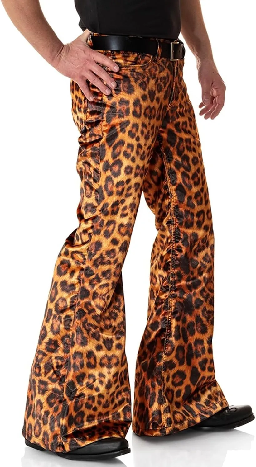 EVEDESIGN Mens Bell Bottom Velvet Pants 60s 70s Disco Outfits for Men Vintage Flared Jeans