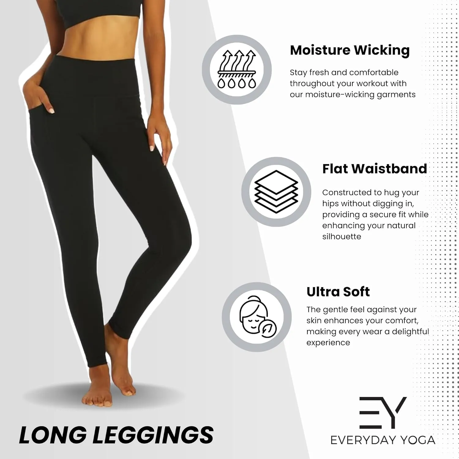 Everyday Yoga Butterlux Women Legging with Dual Side Pockets - Comfy Soft Fabric, High Waisted Legging, Squat Proof, Stretchy