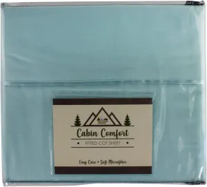 Everything Summer Camp Cabin Comfort - Cot Sheet for Camping and RV Cots - Fits All Cot Size Beds Comfortably -72 x 28 Inches - Super Soft (1 Piece Cot (Fitted), Aqua Sky)