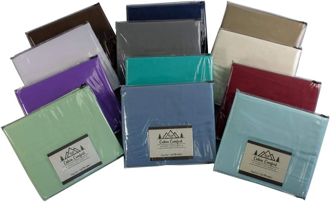 Everything Summer Camp Cabin Comfort - Cot Sheet for Camping and RV Cots - Fits All Cot Size Beds Comfortably -72 x 28 Inches - Super Soft (1 Piece Cot (Fitted), Aqua Sky)