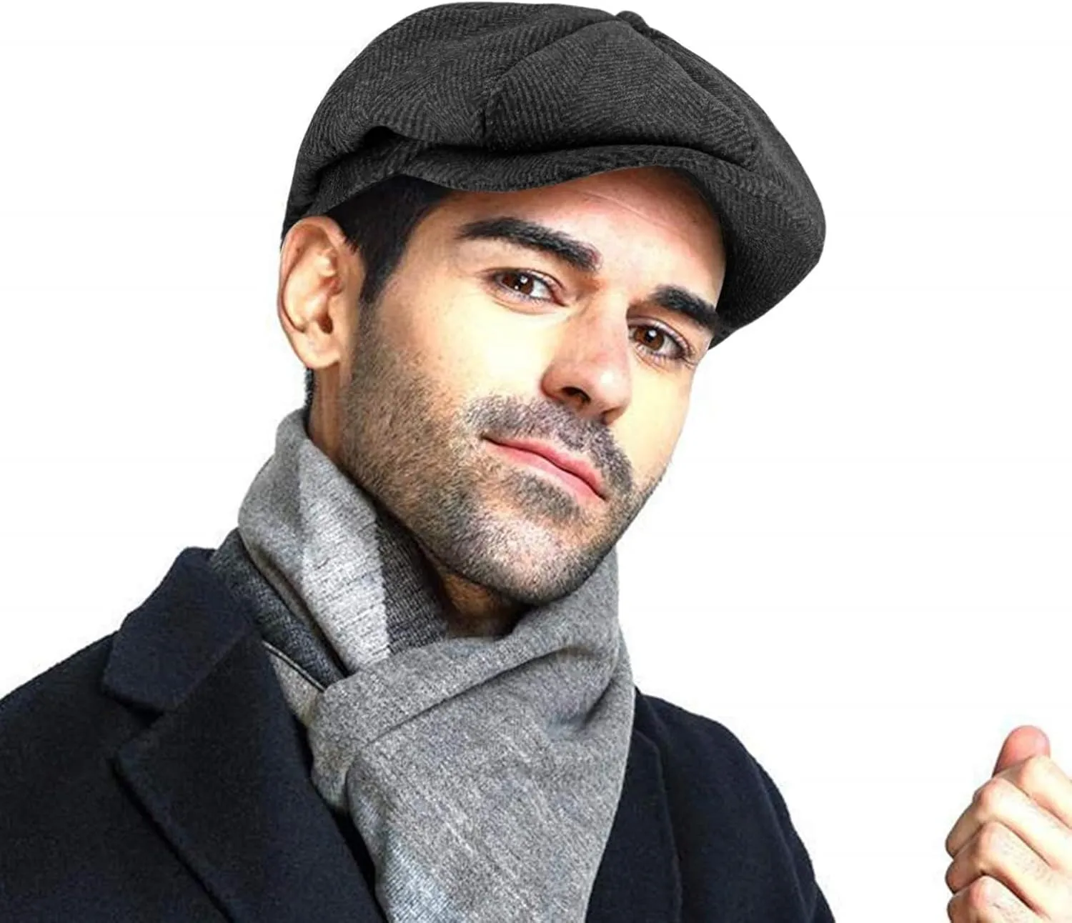 Fashion Men’s Classic Newsboy Gatsby Hat Blend Wool Vintage Flat Ivy Cabbie Cap Boyfriend Gifts(Medium/Large/X-Large)