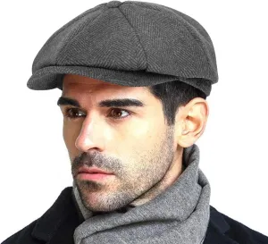 Fashion Men’s Classic Newsboy Gatsby Hat Blend Wool Vintage Flat Ivy Cabbie Cap Boyfriend Gifts(Medium/Large/X-Large)