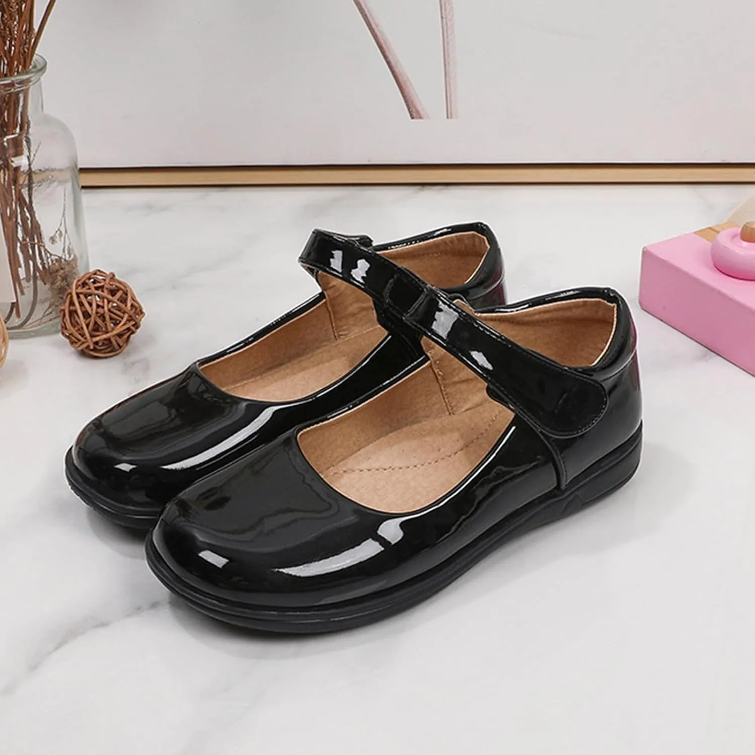 Fashion Summer and Girls Leather Shoes Boots Student Dress Shoes Performance Hook Loop Slip Girls Sneakers Size 11