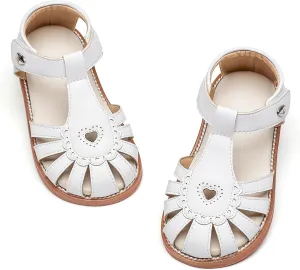 Felix & Flora Toddler Girls Sandals Flower Girl Shoes Soft Rubber Princess Summer Flat Shoes