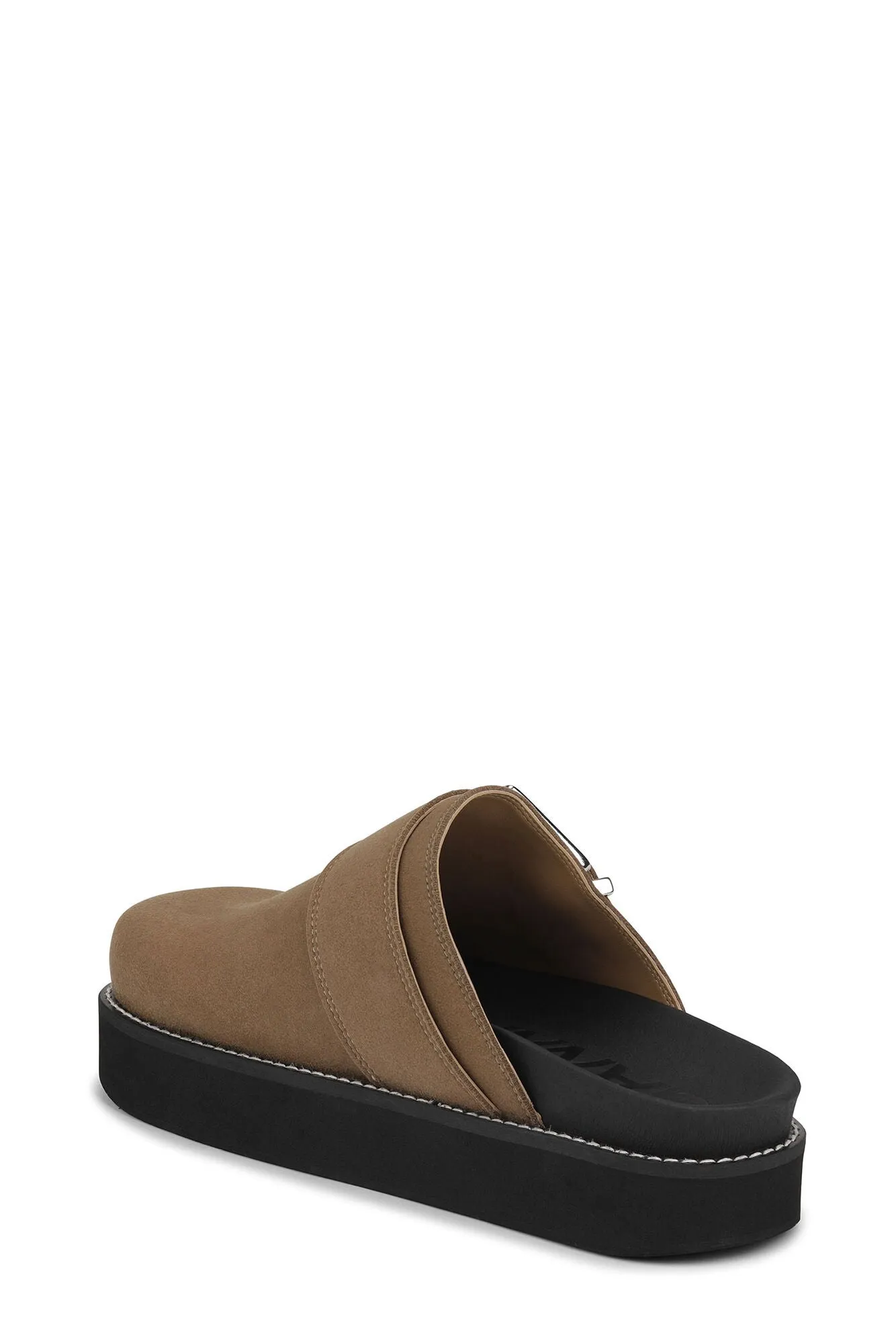 Feminine Buckle Mule Sandal Suede - Chocolate Fondant