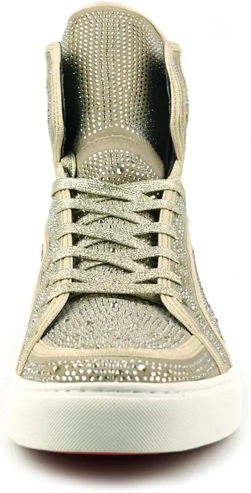 FI-2402 Rhinestones Suedes High Top Sneaker