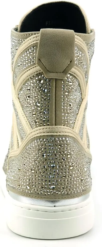 FI-2402 Rhinestones Suedes High Top Sneaker