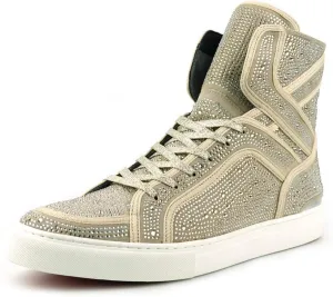 FI-2402 Rhinestones Suedes High Top Sneaker