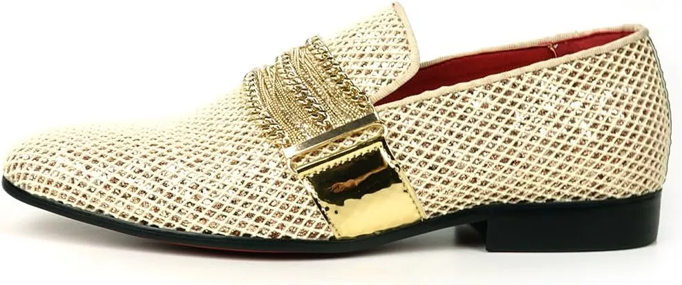 FI-7528 Metalic Chain Slip on Loafer