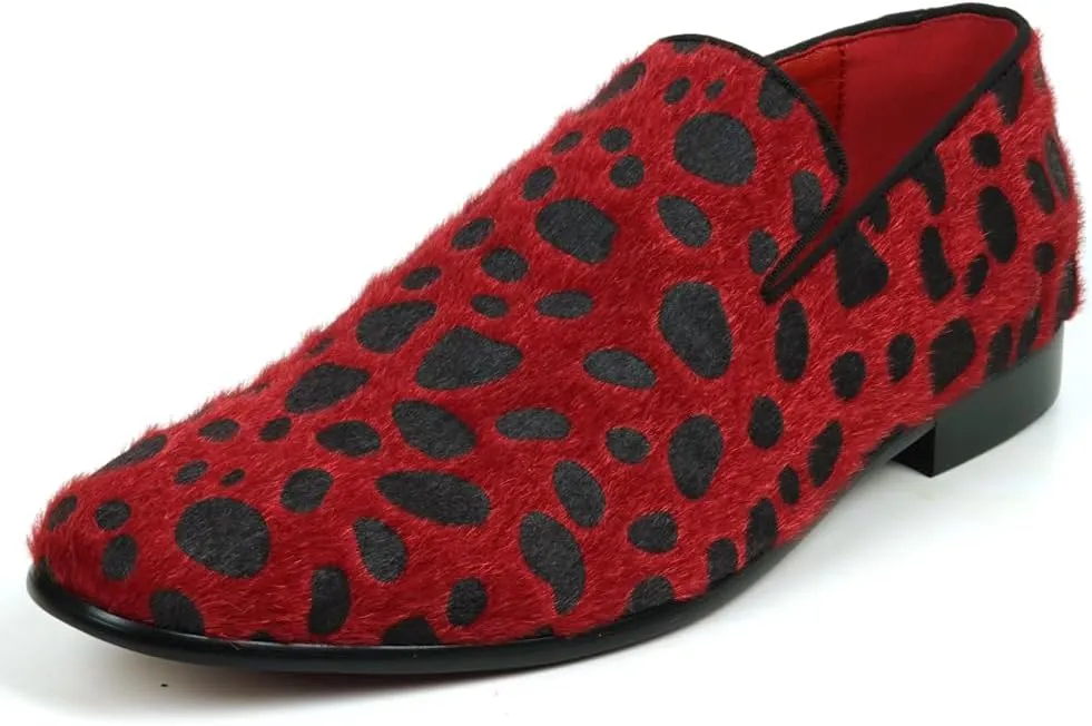 FI-7532 Leopard Print Pony Hair Slip on Loafer
