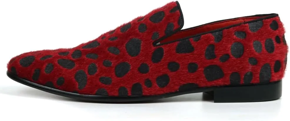 FI-7532 Leopard Print Pony Hair Slip on Loafer