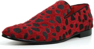 FI-7532 Leopard Print Pony Hair Slip on Loafer