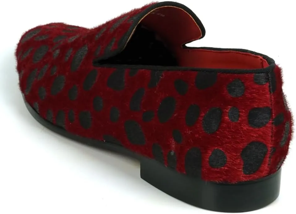 FI-7532 Leopard Print Pony Hair Slip on Loafer
