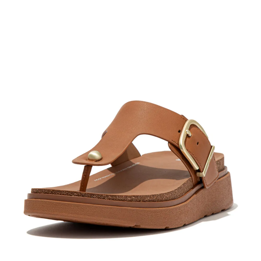 Fitflop Gen-FF Buckle Leather Toe Post Sandal Light Tan