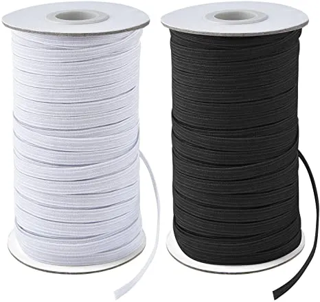 Flat Black Elastic 1/8in 197 yard Roll Wholesale Bulk Elastic Face Mask Supplies