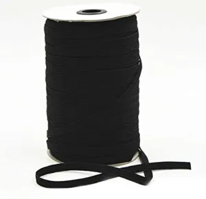 Flat Black Elastic 1/8in 197 yard Roll Wholesale Bulk Elastic Face Mask Supplies
