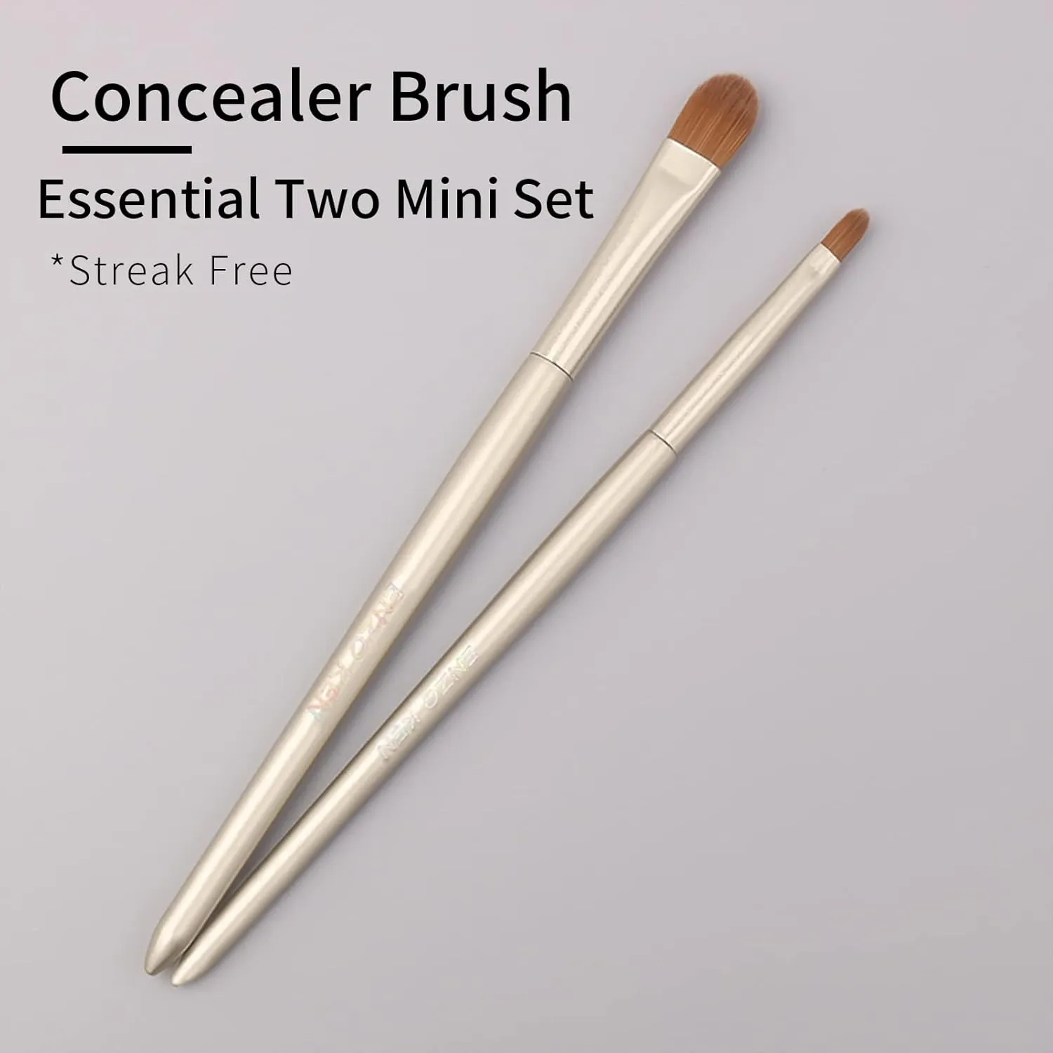 Flat Concealer Foundation Brush and Lip Brush, Mini Under Eye Blending Set, Small Essential Liquid Makeup Brush for Eye Dark Circles Puffiness, Liquid Blush Lipstick, Lipgloss, Spots.