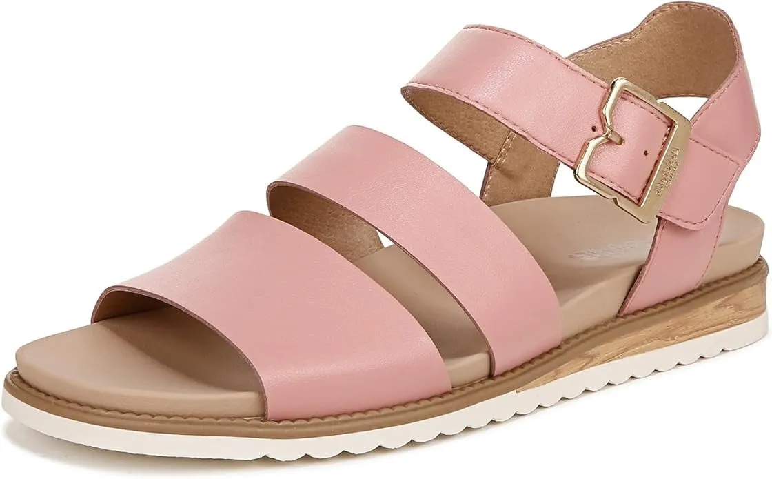 Flats Strap Pink Glow Reliable shipping Easy tracking Rounded Scholl's Island Dr. Ankle Toe Open Sandals Rose