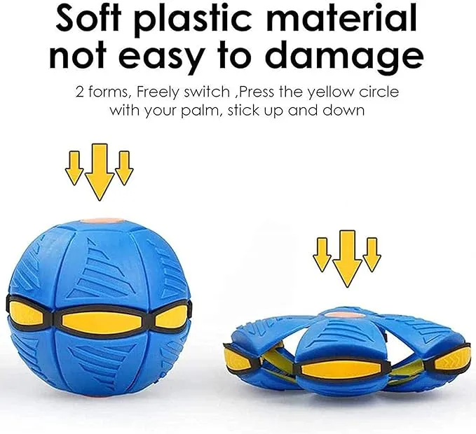 Flying UFO Flat Throw Disc Ball With Light Toy Flying Saucer Ball