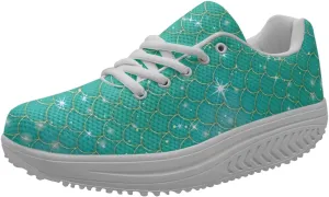 FOR U DESIGNS Novelty Sneakers Womens Platform Wedge Lace Up Breathable Comfort Walking Shoes