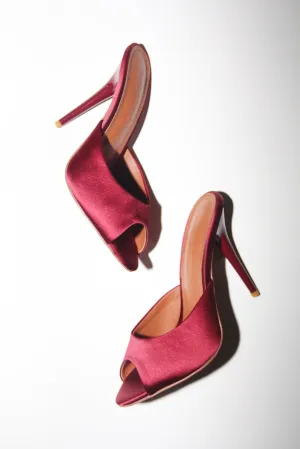 Ford Bordeaux Satin Open Toe Mules