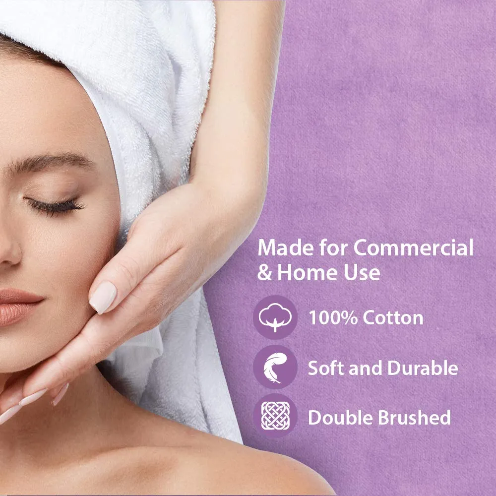 ForPro Premium Flannel 3-Piece Massage Sheet Set, Lavender, for Massage Tables, Includes Massage Flat Sheet, Massage Fitted Sheet, and Massage Fitted Face Rest Cover