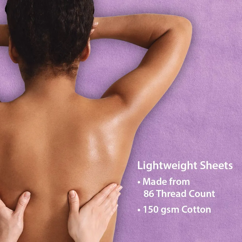 ForPro Premium Flannel 3-Piece Massage Sheet Set, Lavender, for Massage Tables, Includes Massage Flat Sheet, Massage Fitted Sheet, and Massage Fitted Face Rest Cover