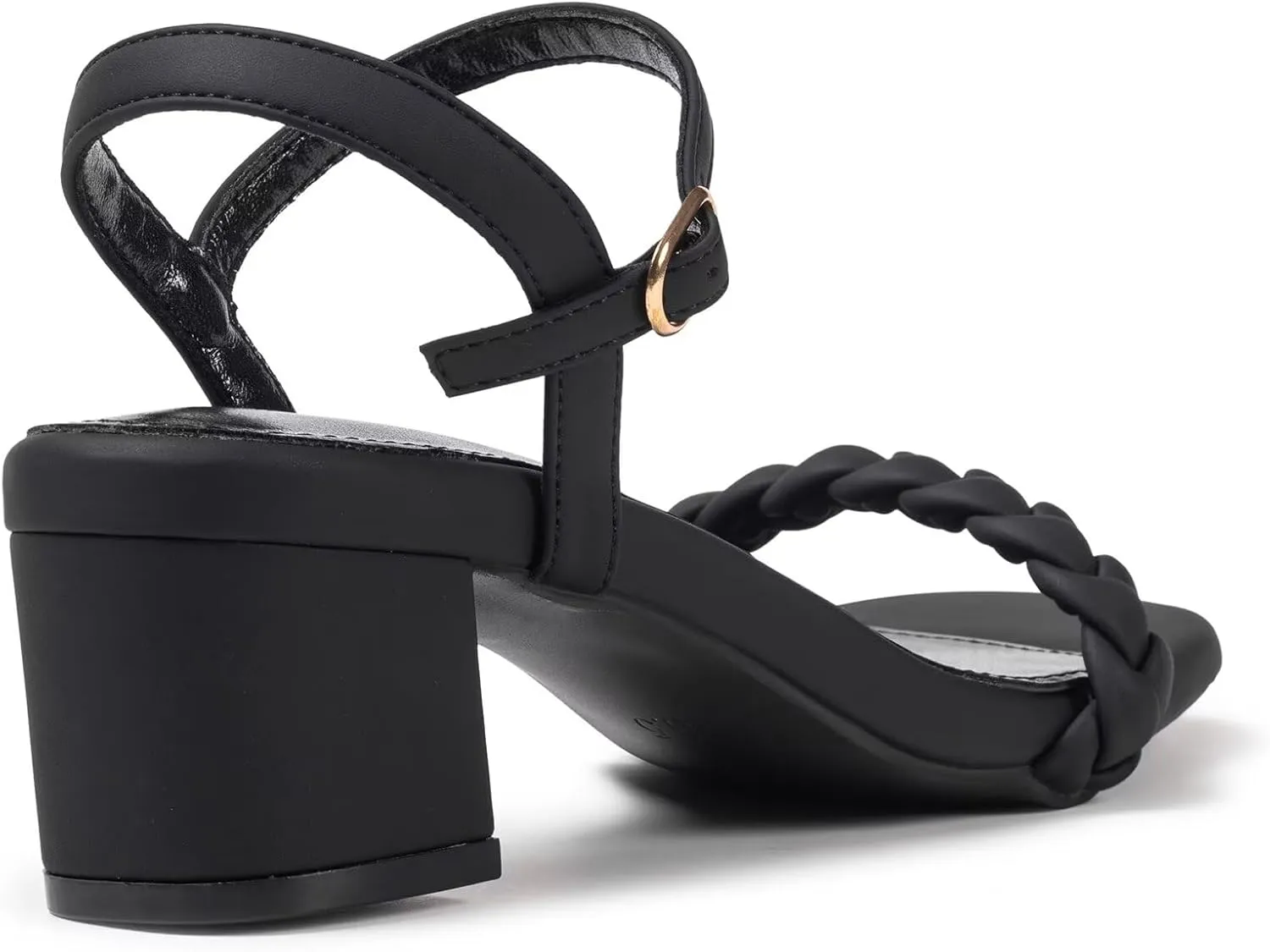 Frank Mully Women's Braided Sandal Heels Ankle Strap Comfortable Blocked Heeled Sandals Square Open Toe Cute Prom Pump Sandals Shoes