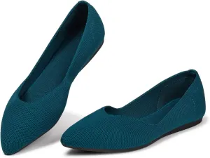 Frank Mully Womens Flat Shoes Classic Pointed Toe Flats Knitted Dress Shoes Soft Flats for Woman Comfortable Dressy