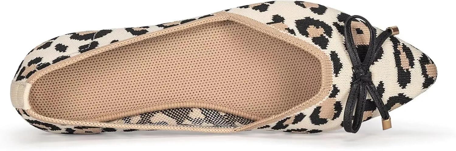 Frank Mully Womens Flat Shoes Classic Pointed Toe Flats Knitted Dress Shoes Soft Flats for Woman Comfortable Dressy