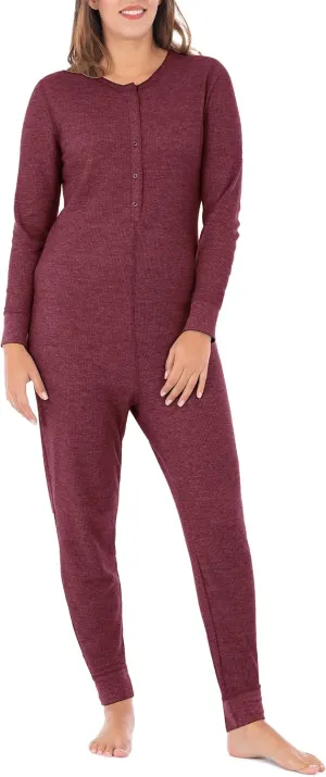 Fruit of the Loom womens Micro Waffle Premium Thermal Union Suit