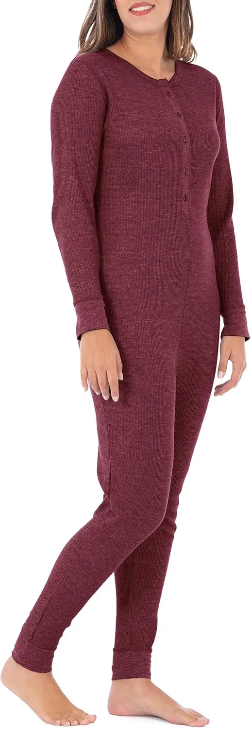 Fruit of the Loom womens Micro Waffle Premium Thermal Union Suit